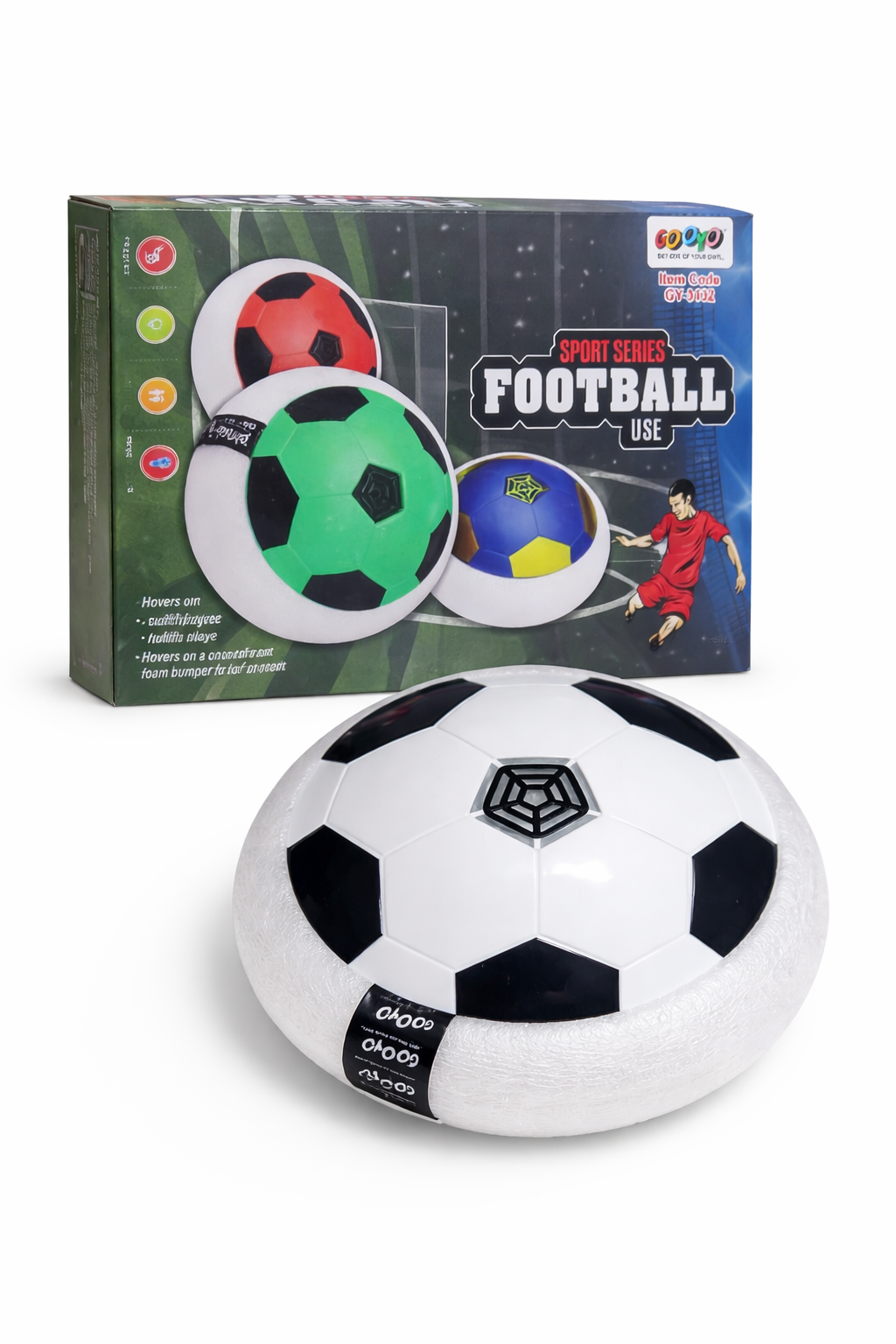 Rechargeable Hover Football for Kids | Indoor Air Soccer Ball with LED Light | Soft Foam Bumper | USB Charging | Indoor Sports Toy for Boys & Girls (6+ Years) view 3
