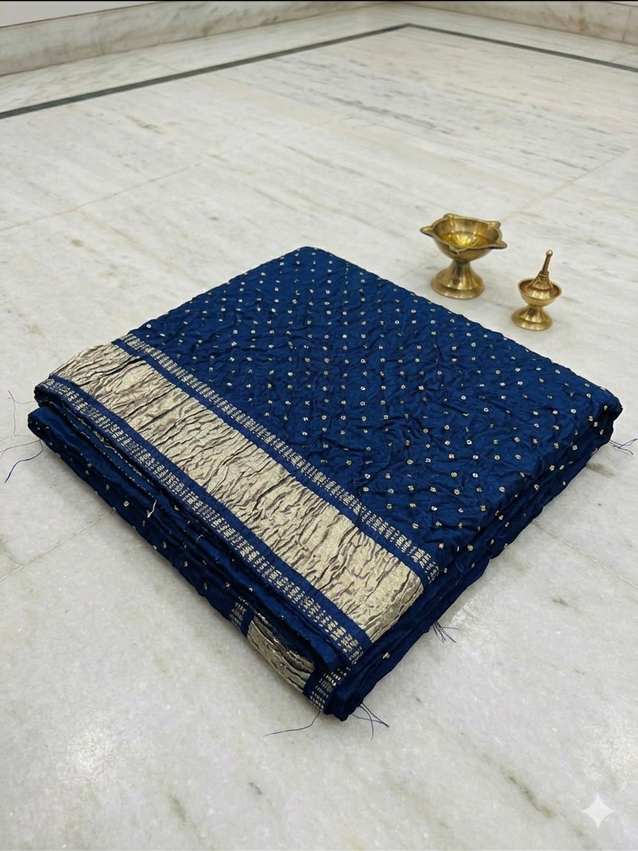 Blue Bandhani Printed Dupatta view 2