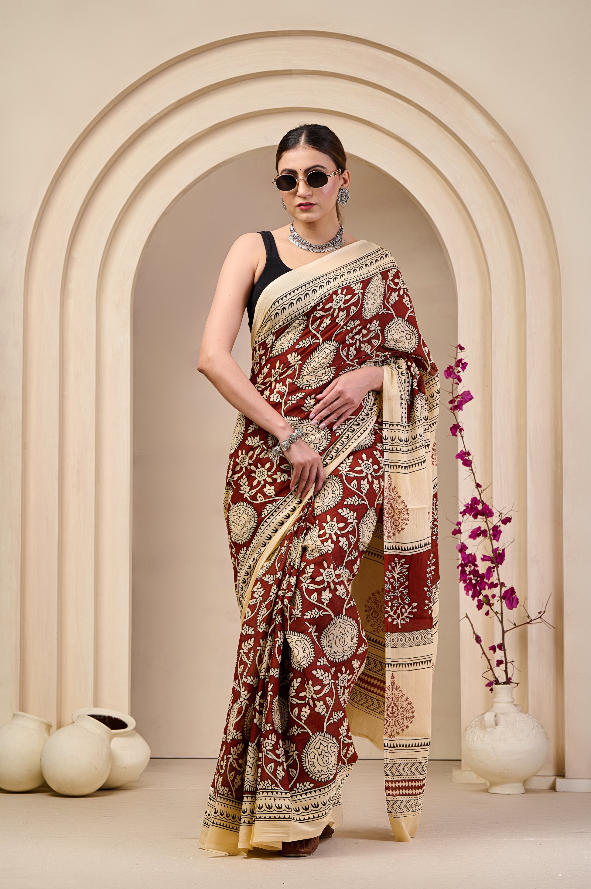 Elegant Printed Saree with Traditional Design with Blouse Piece view 6