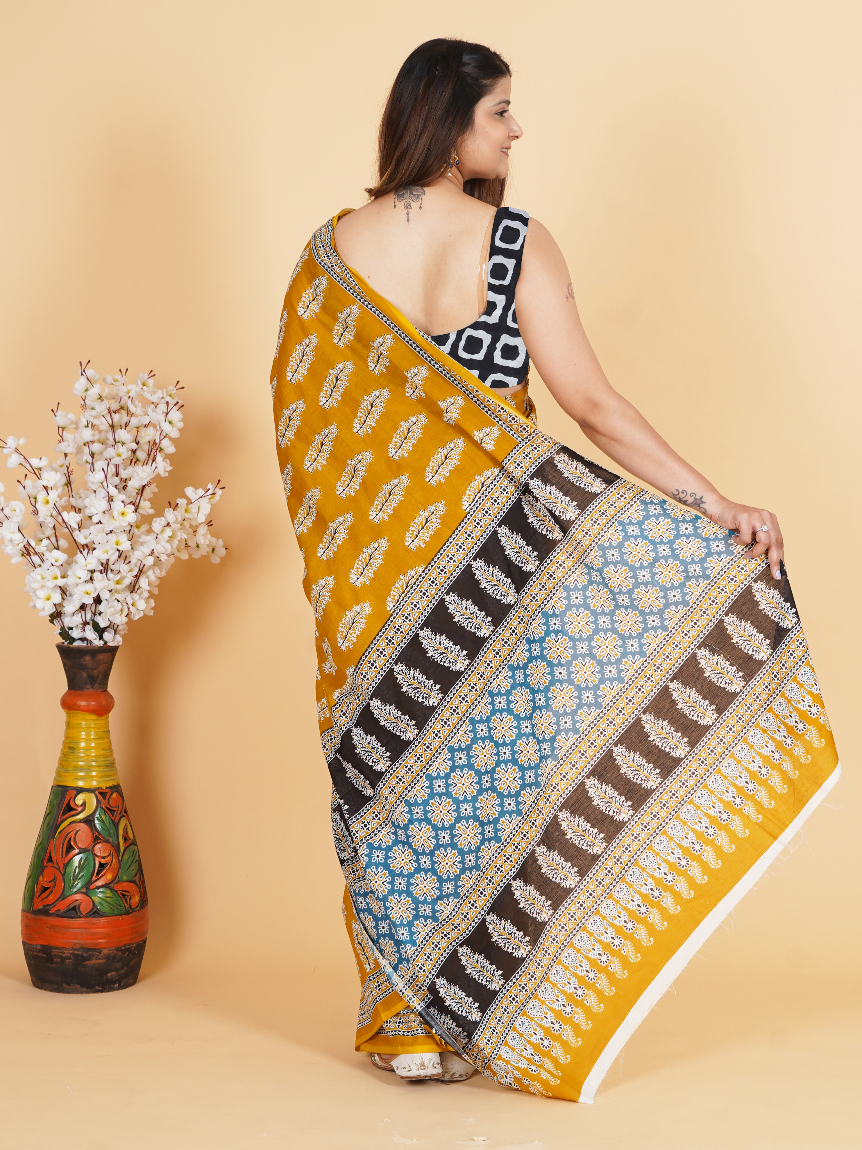 Printed Cotton Saree view 2