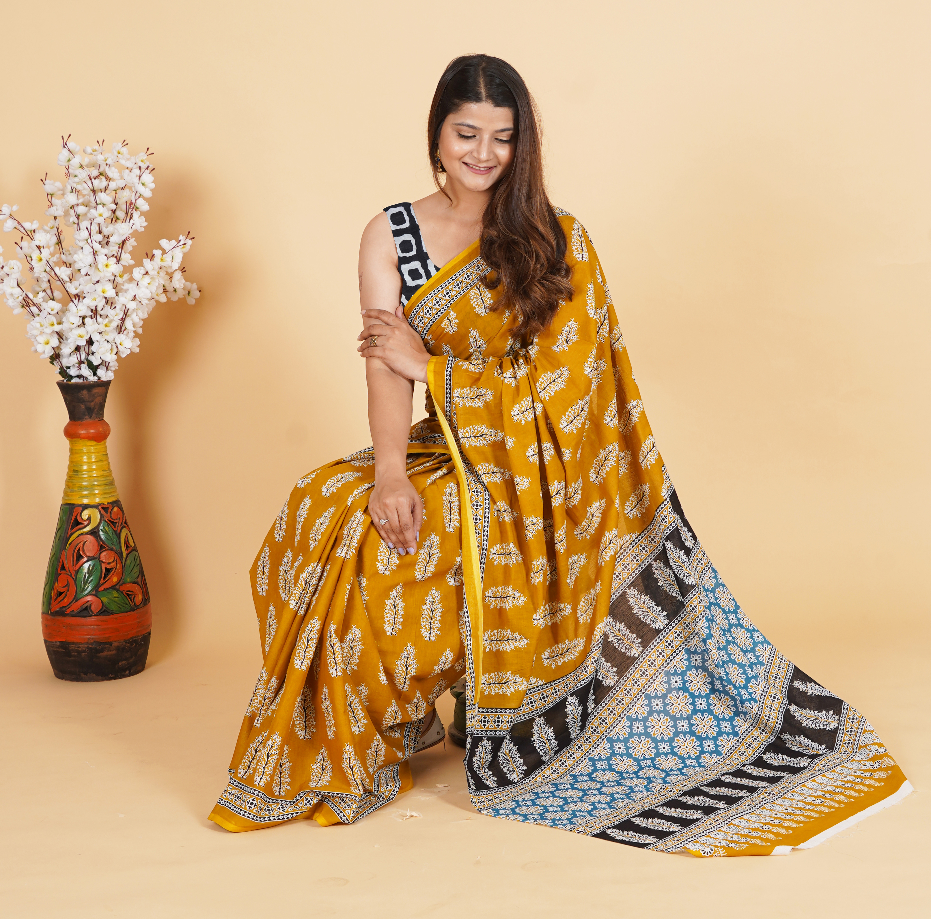 Printed Cotton Saree view 4