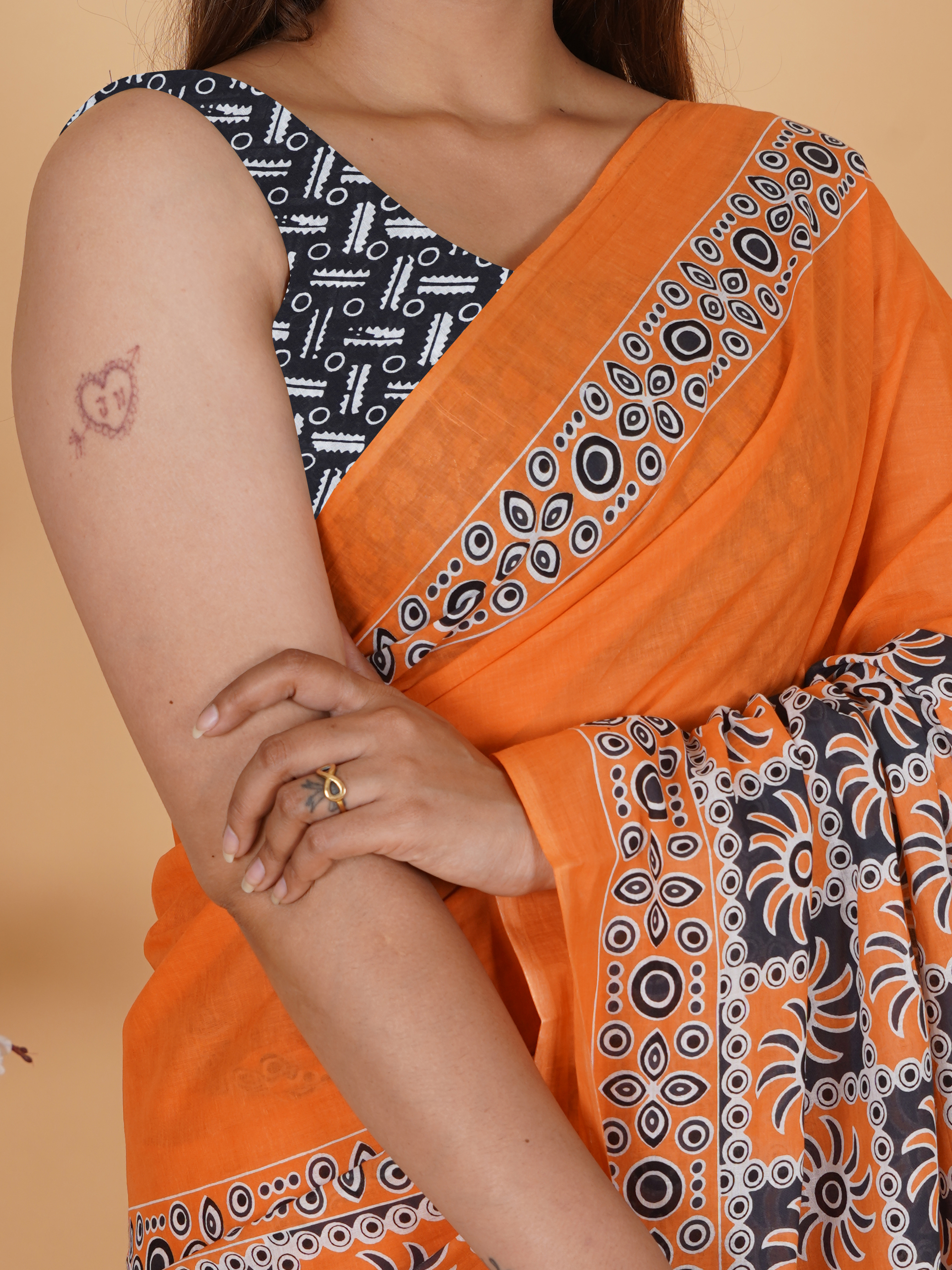 Printed Cotton Saree by SoftSpun Fabrics view 5
