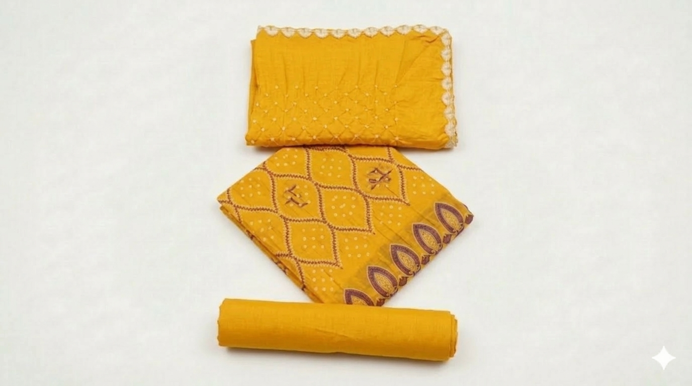 Women's Mustard Embroidered Ethnic Kurta with Dupatta view 3