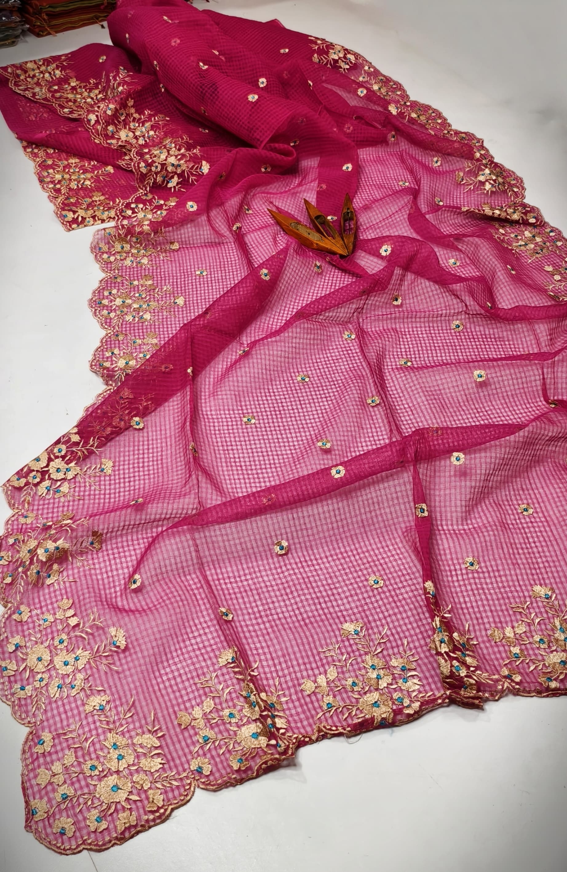 All overy embroidered Designed Kota Saree view 2