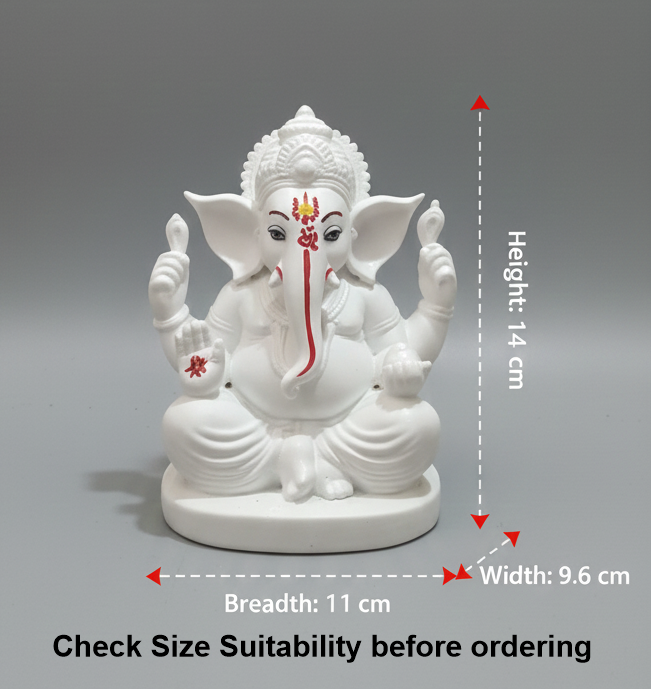Faber Lux White Lord Ganesha Statue for Home Puja view 2