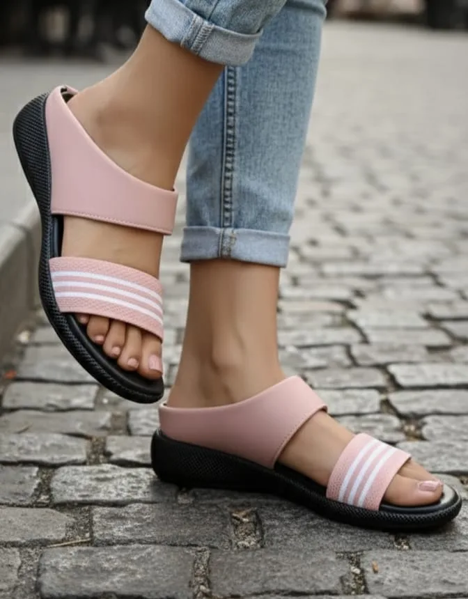 Women’s Pink 2 Pata White Sandals view 5