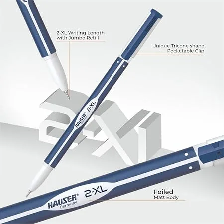 Hauser Germany 2-XL Ball Pen with Jumbo Refill - Pack of 10 × 5 Packs (50 Pens) view 3