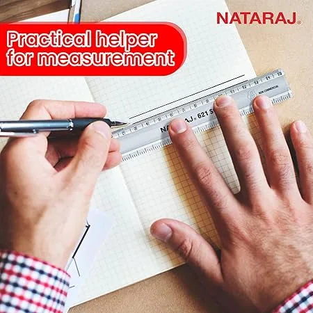 NATARAJ 621 Scale Transparent Plastic Ruler , Pack of 10 view 3