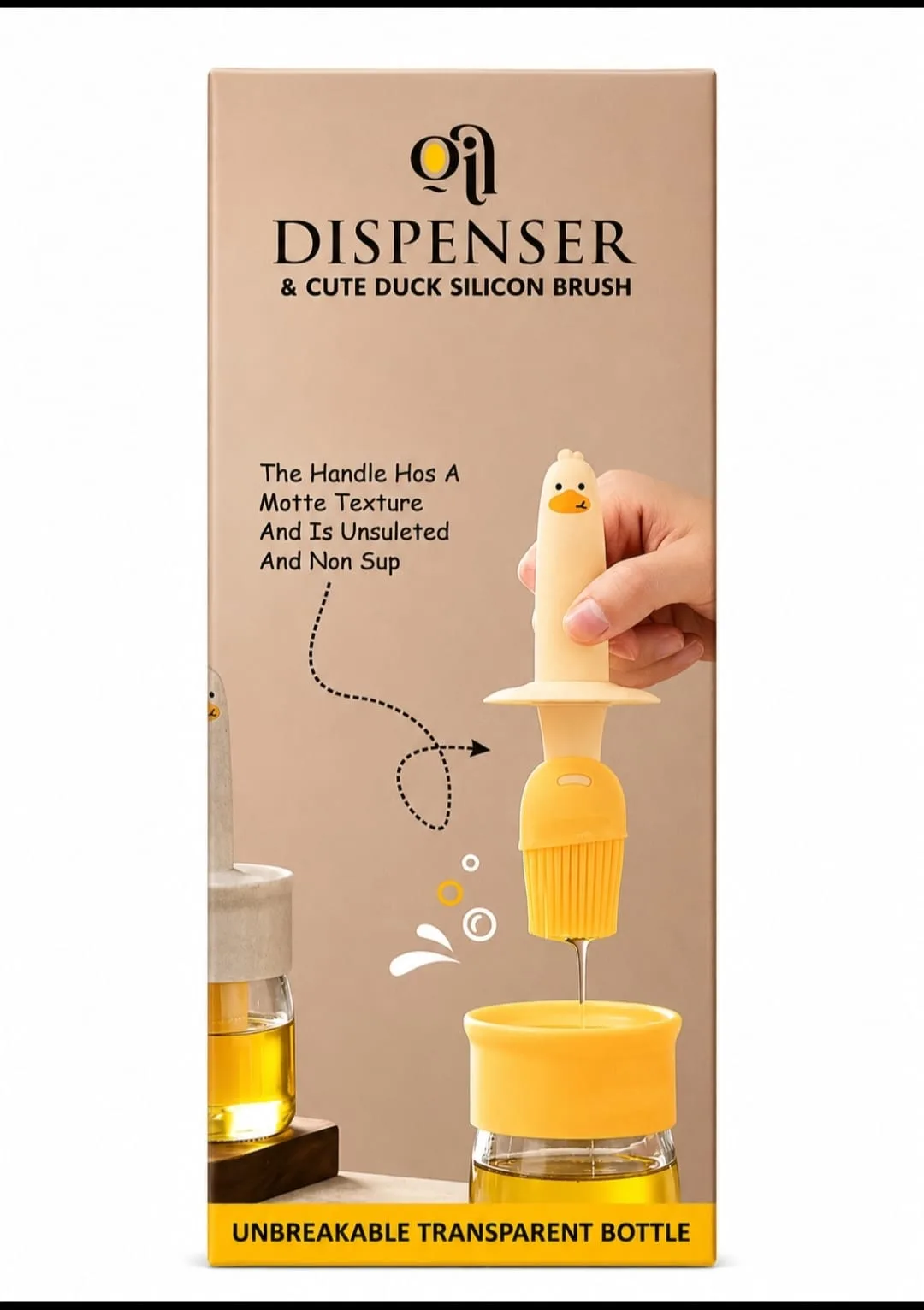 Cute Duck Silicone Oil Dispenser Brush Bottle view 2