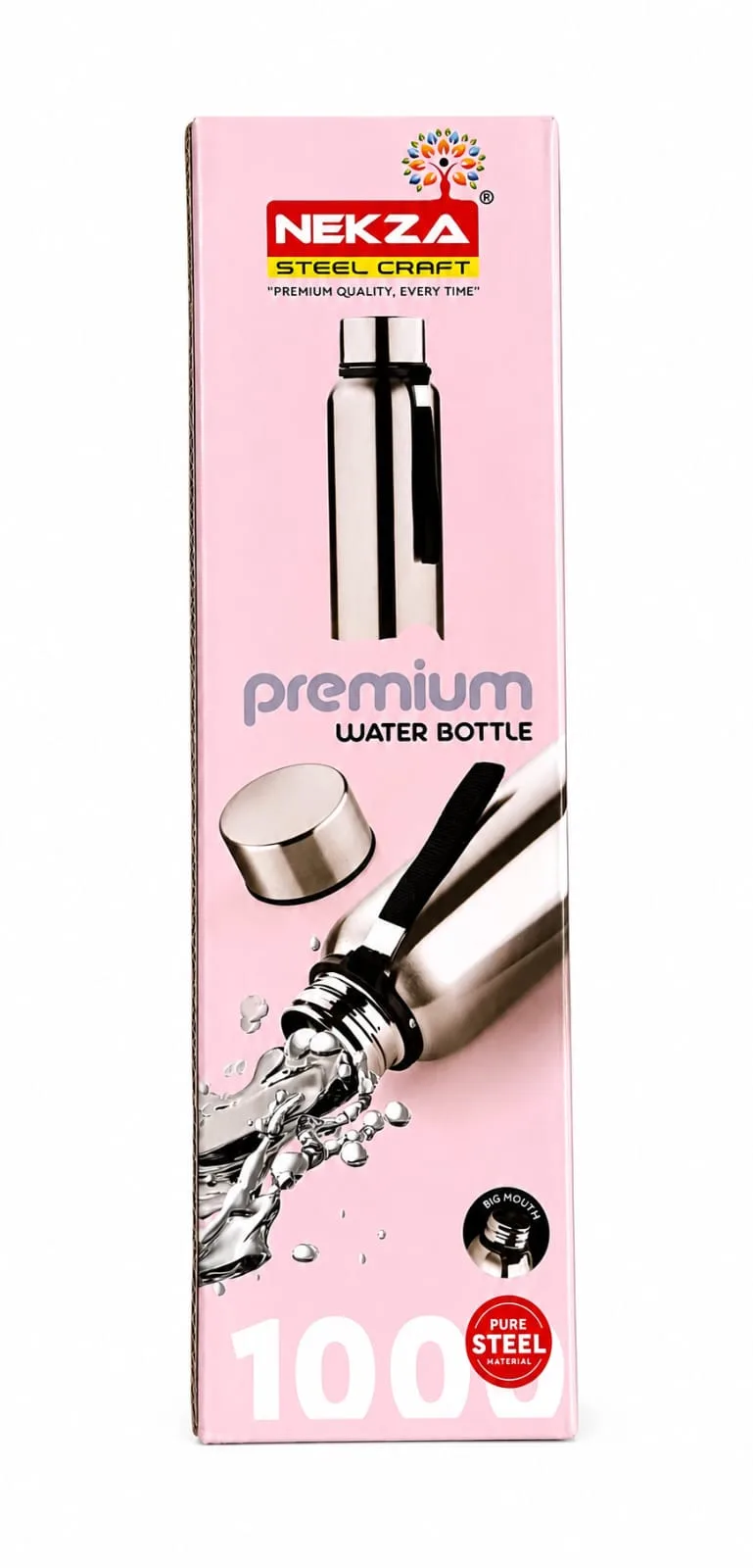 Stainless Steel Premium Water Bottle with Strap - 1000 ml view 2