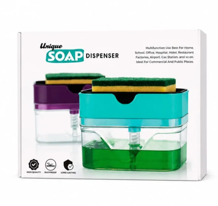 Kitchen Soap Dispenser with Sponge Holder view 2