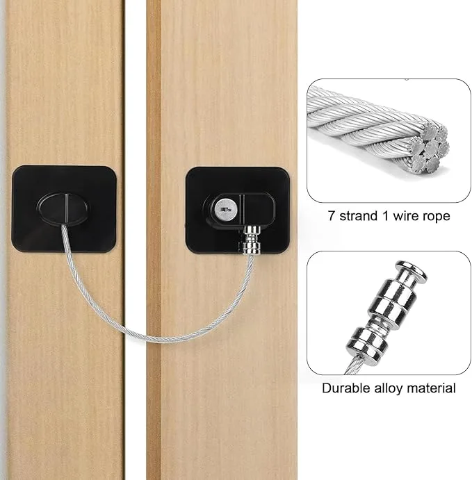 Child Safety Cabinet Lock with Steel Cable view 3