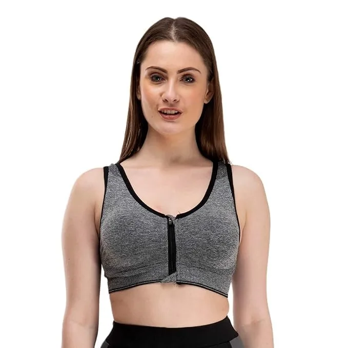 Women’s Front-Zip Racerback Sports Bra view 2