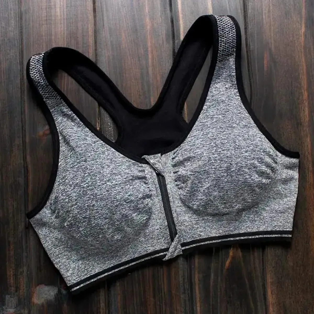 Women’s Front-Zip Racerback Sports Bra view 3