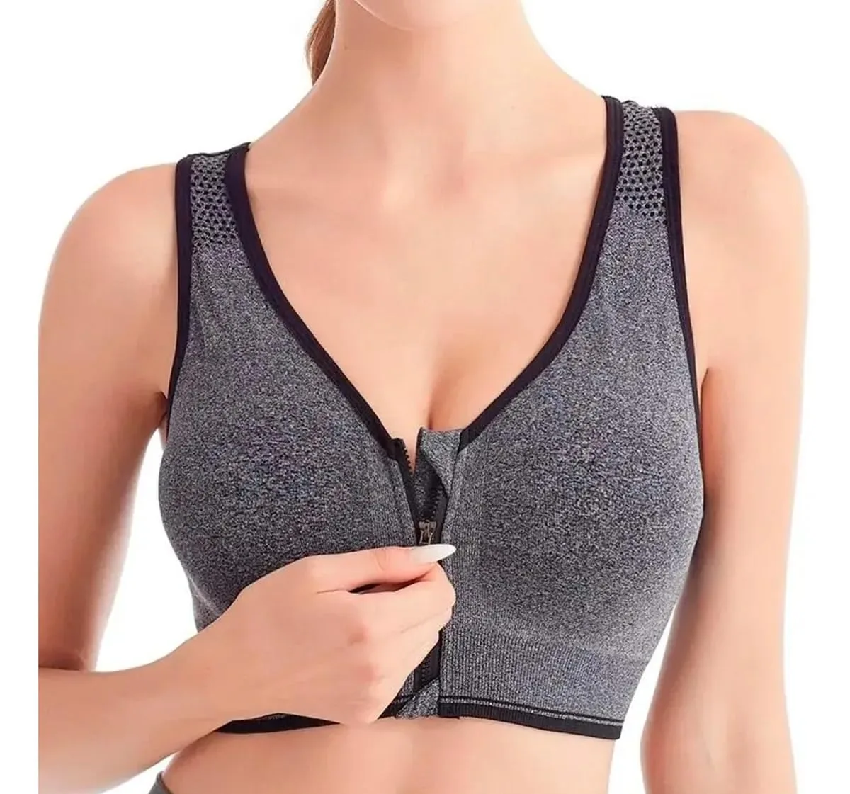 Women’s Front-Zip Racerback Sports Bra view 5