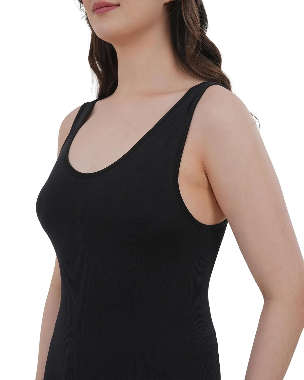 Women's Black Seamless Shapewear Tank Top view 3