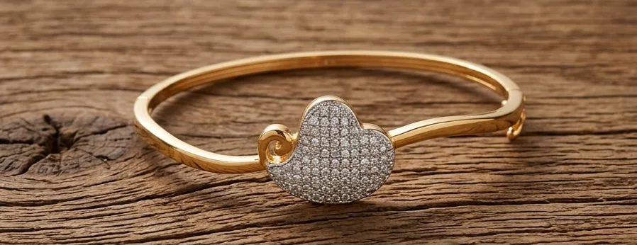 Gold-Tone Heart Charm Bracelet for Women view 2