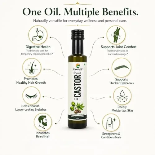 Organic Cold Pressed Castor Oil | 100% Pure & Natural | Hexane Free | For Hair Growth, Eyebrows, Eyelashes, Beard & Skin Care | Multipurpose Carrier Oil | 250ml view 7
