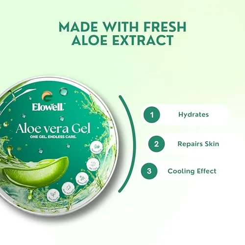 Aloe Vera Gel for Skin & Hair Care | Deep Hydration & Cooling Effect | Soothes Sunburn | Non-Sticky Lightweight Formula | Natural Glow | Multi-Purpose Care Gel view 3