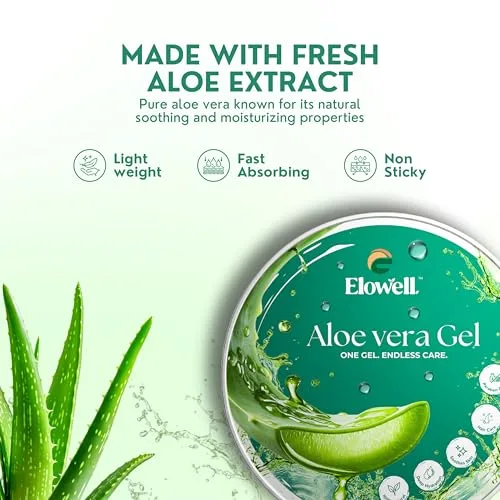 Aloe Vera Gel for Skin & Hair Care | Deep Hydration & Cooling Effect | Soothes Sunburn | Non-Sticky Lightweight Formula | Natural Glow | Multi-Purpose Care Gel view 6