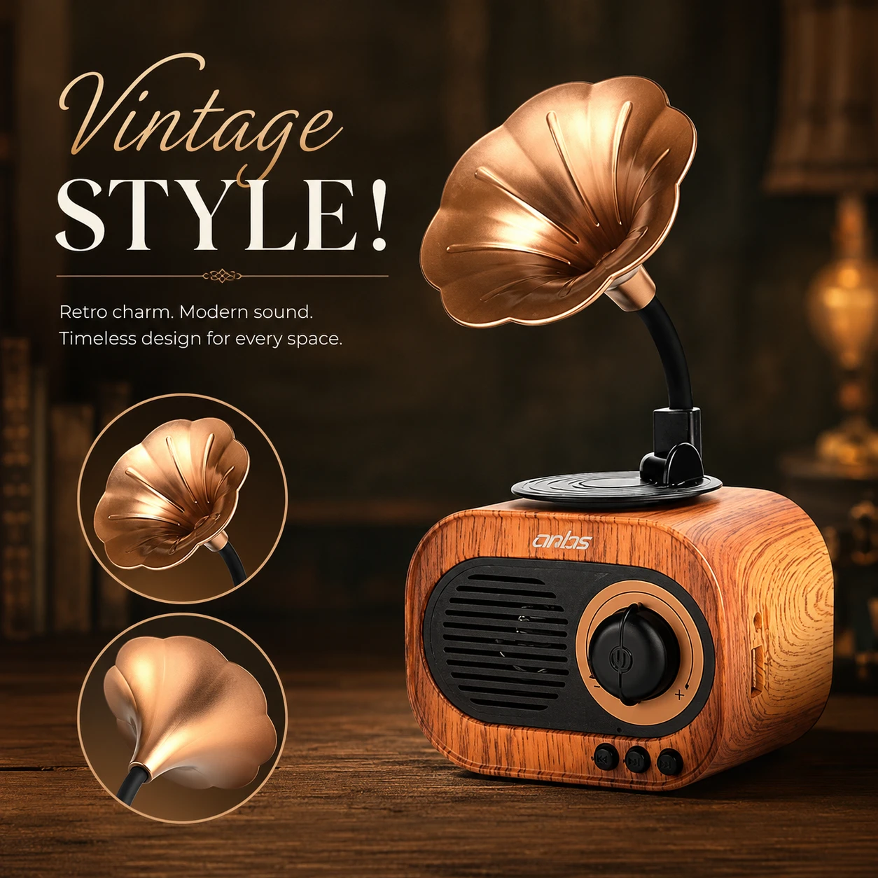 Music Apollo B7 Retro Bluetooth Speaker view 3