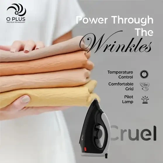 O Plus Cruel Non-Stick & Light Weight 1100 W Dry Iron view 2