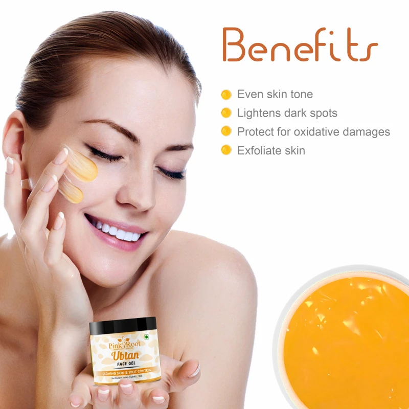 Pink Root Ubtan Face Gel 100gm for Depigmentation, Oil Control, Acne & Fairness, Pollution removing wash-off face gel, Skin Brightening Detan Face Gel For Glowing Skin,Tan Removal, Whitening, for All Skin Types view 2