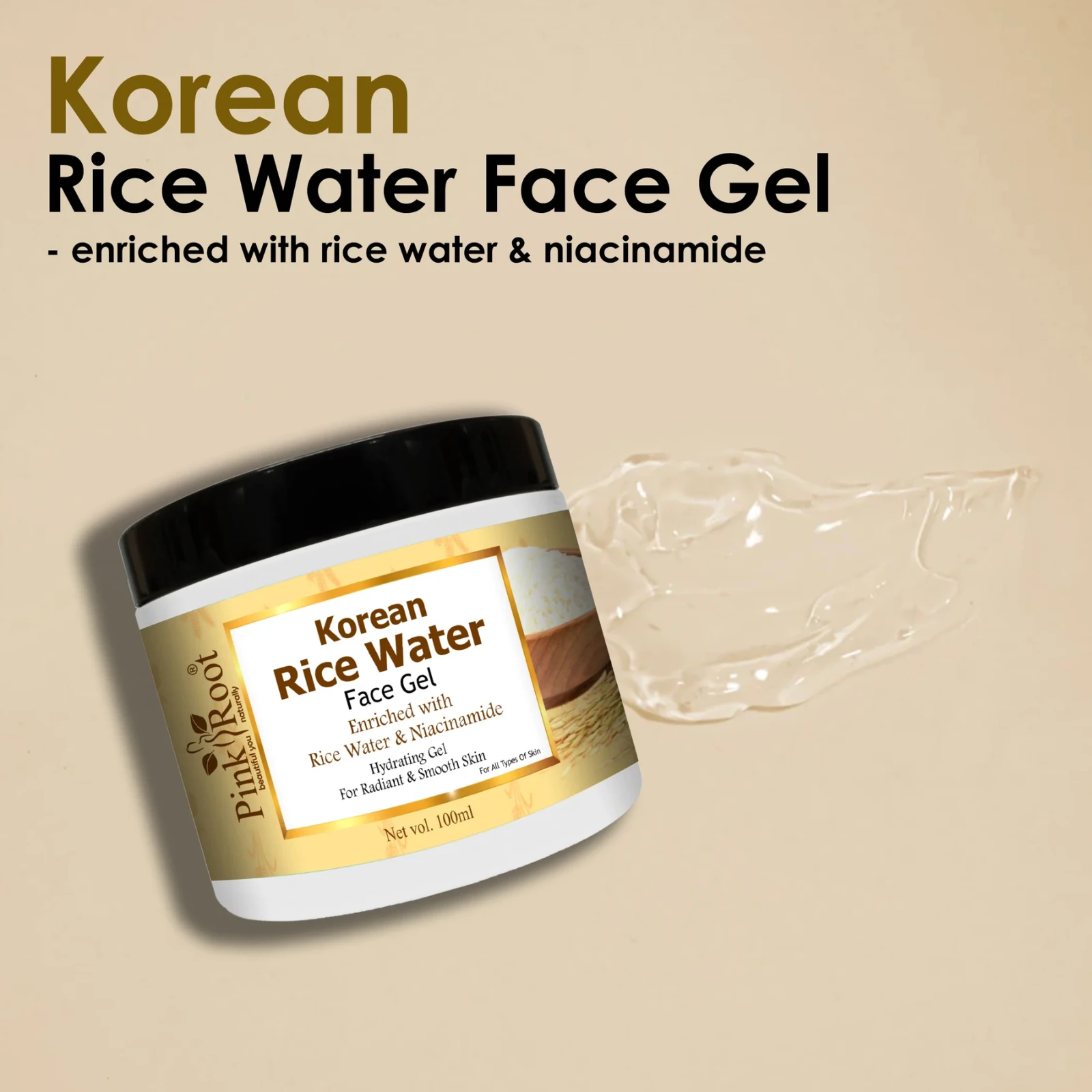Pink Root Rice Water Face Gel 100ml, Removes Excess Oil, Glass Looking Skin, Acne Controls view 2