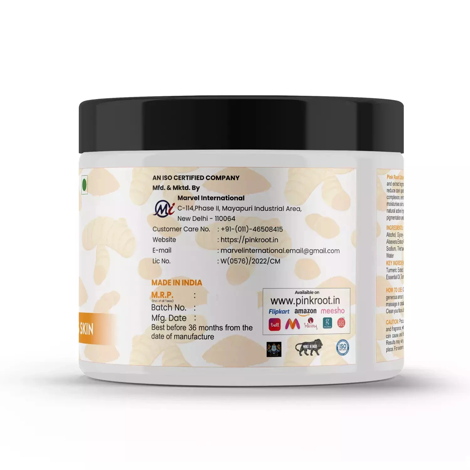 Pink Root Ubtan Massage Cream 100gm for Skin Brightening Tan Removal, Oil Control, Radiance Boosting, Rejuvenating Skin - No Parabens, Silicones view 2