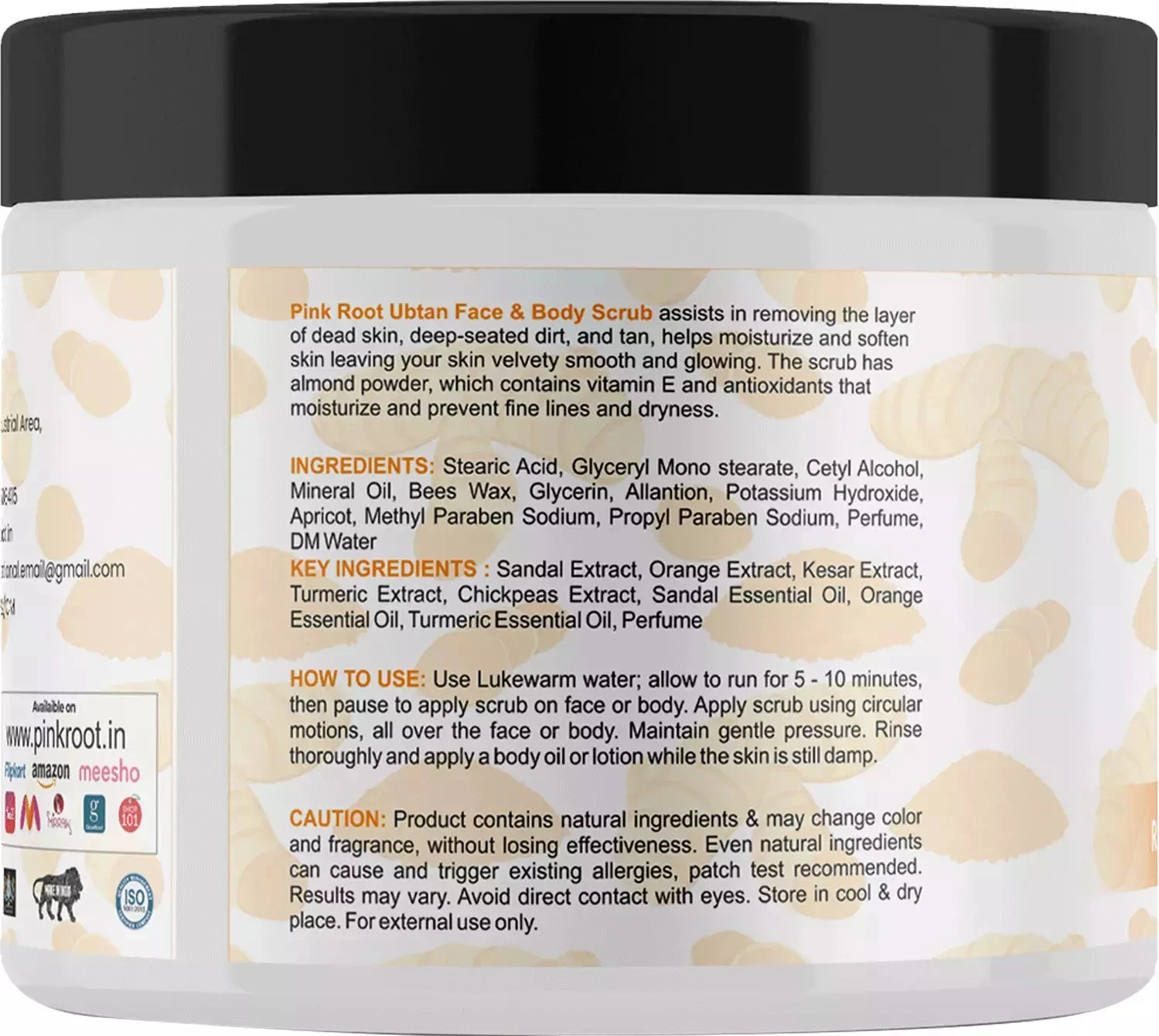 Pink Root Ubtan Face Scrub 100gm Cream Scrub for Depigmentation, Oil Control, Acne & Fairness, Pollution removing Scrub, Skin Brightening Detan Face Scrub  For Glowing Skin,Tan Removal, Whitening view 5