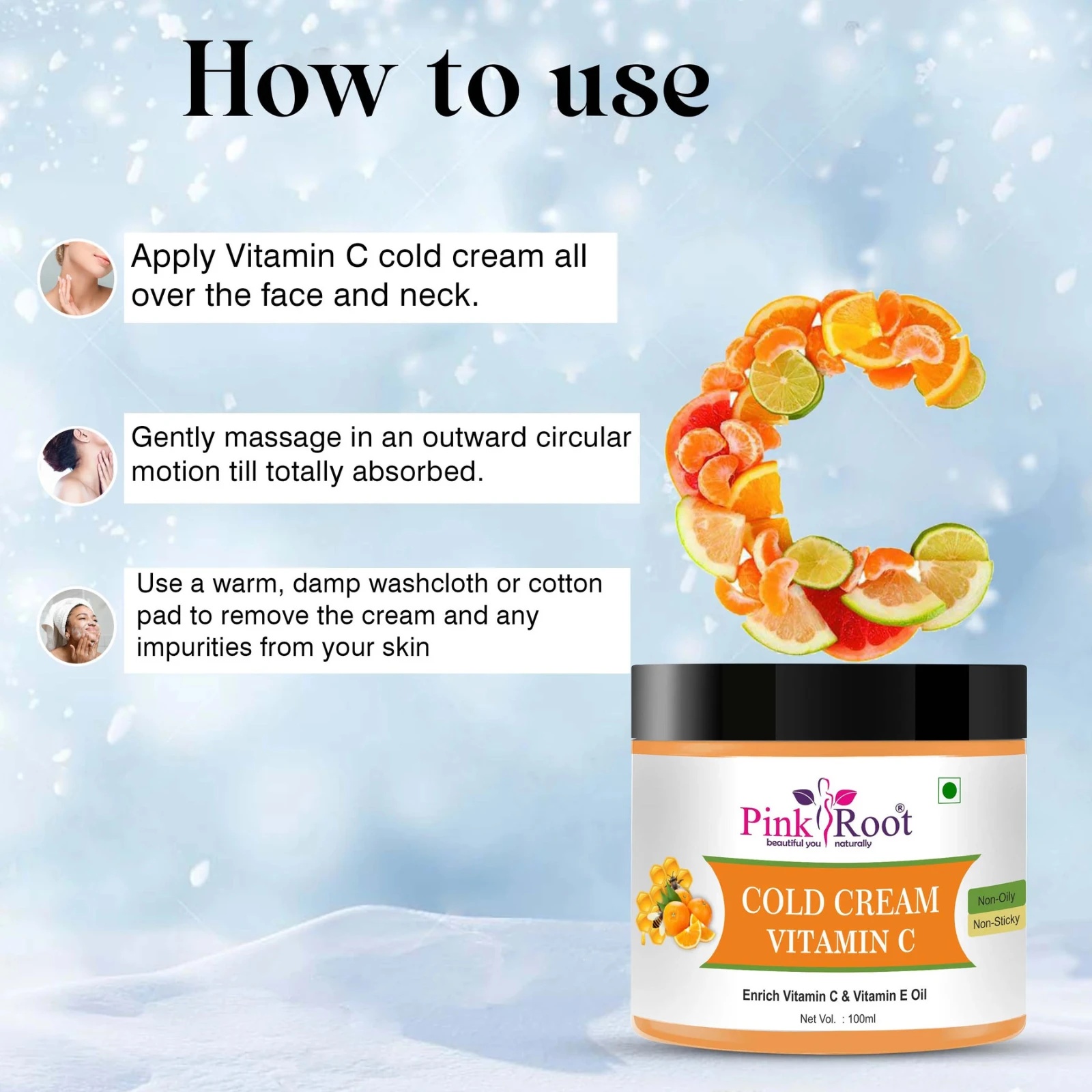 Pink Root Vitamin C Nourishing Cold Cream 100gm, for Intense Moisturising & Soft Skin view 4