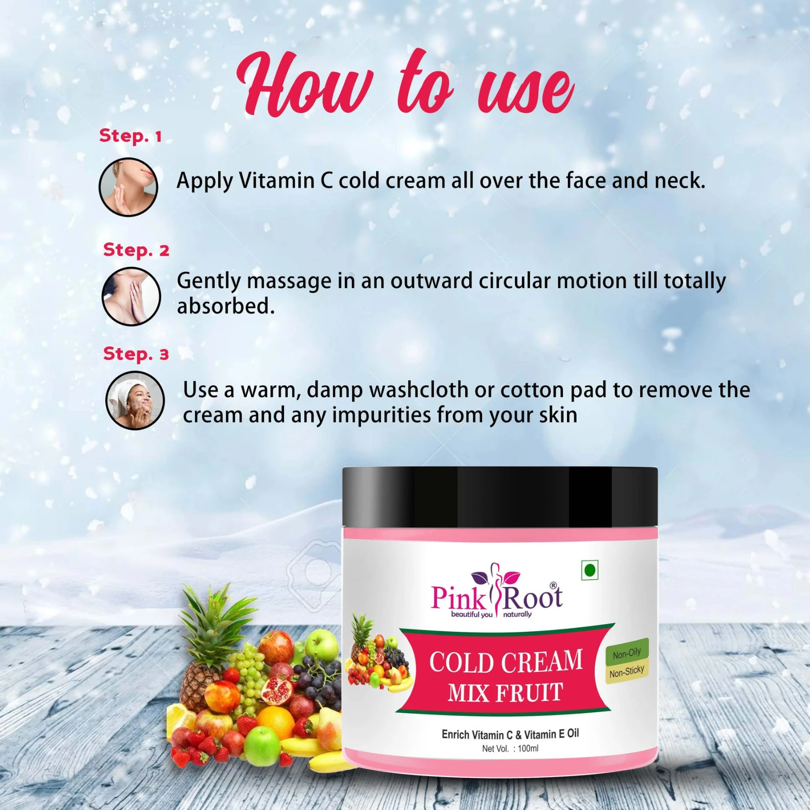 Pink Root Mix Fruit Cold Cream 100ml view 4