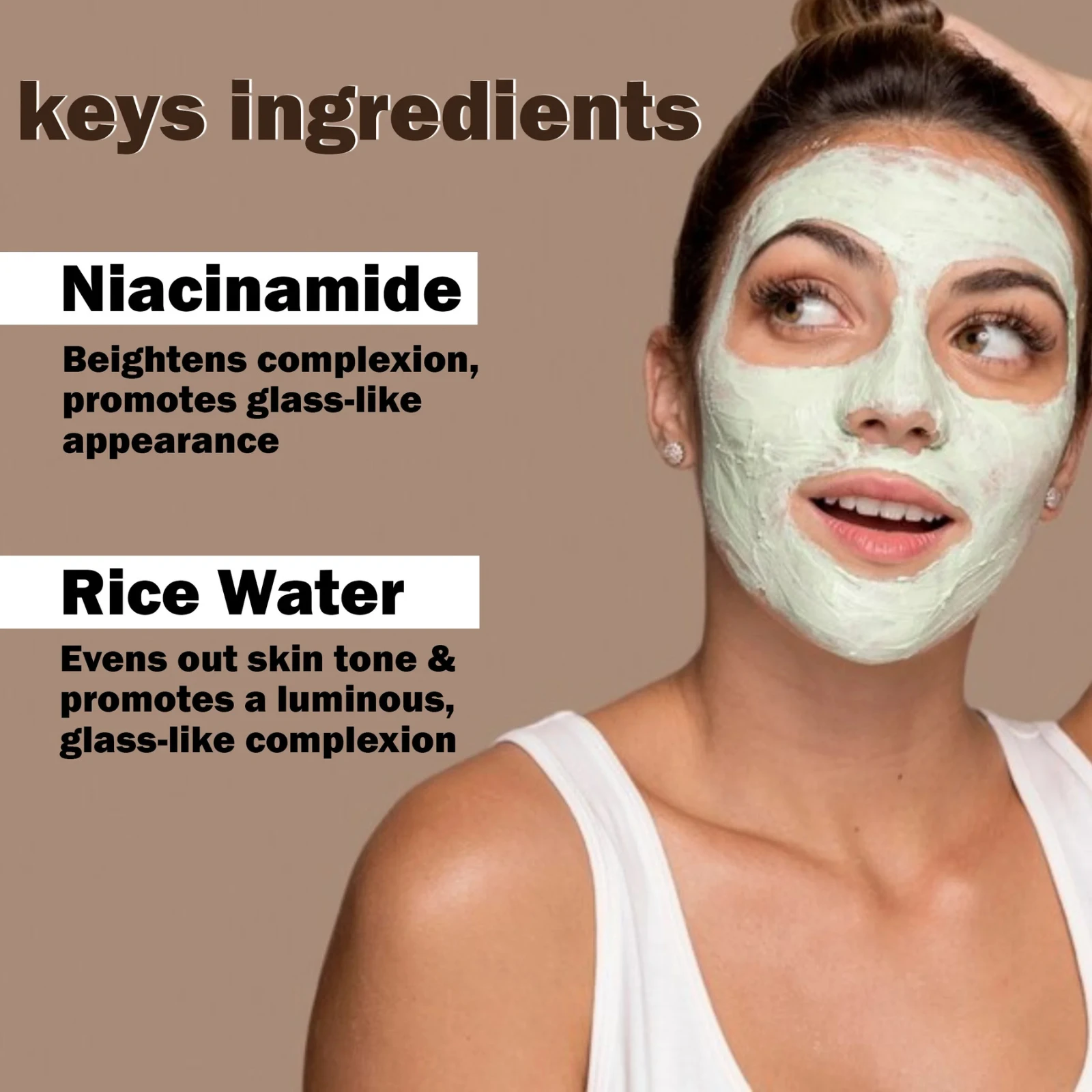 Pink Root Rice water Face & body Mask 100gm helps in Skin Tightening, Brightening and Control Acne and Blemish view 4
