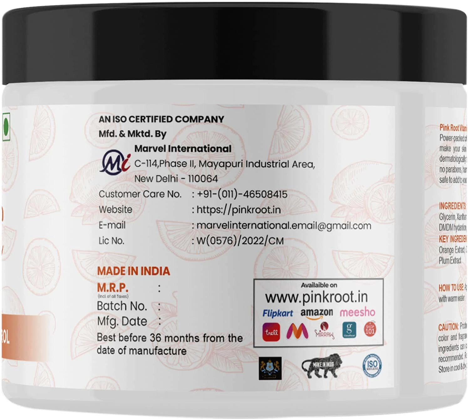 Pink Root Vitamin C Face Mask, Spot Clarifying & Glow Boosting Mask With Grapefruit, Tomato, Glycolic, Agran Oil, Calendula & Chamomile, Skin Brightening Face Mask 100gm (100 g) view 2