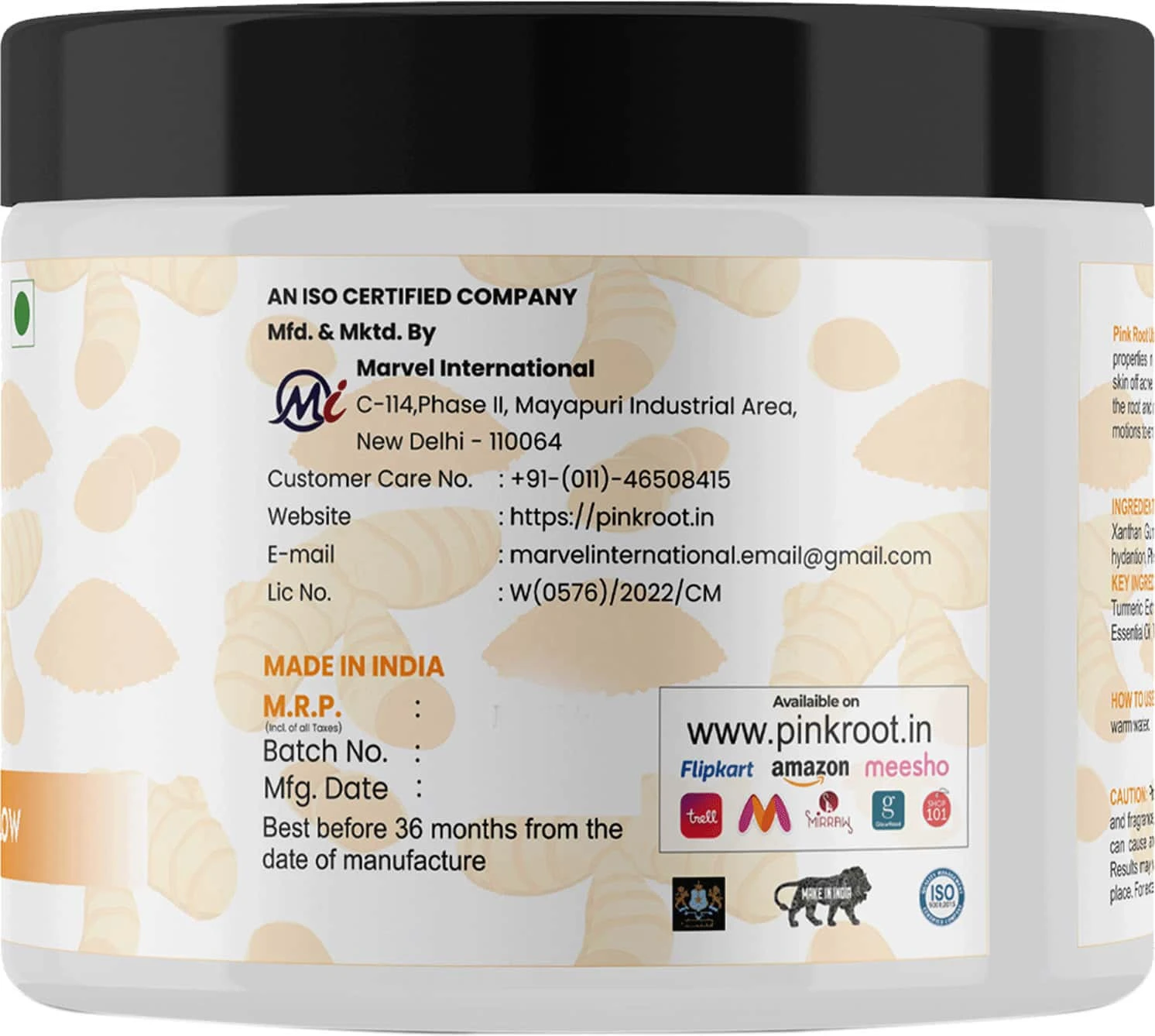 Pink Root Ubtan Face Mask 100gm Cream Mask for Depigmentation, Oil Control, Acne & Fairness, , Skin Brightening Detan Face Pack For Glowing Skin,Tan Removal, Whitening, for All Skin Types view 2