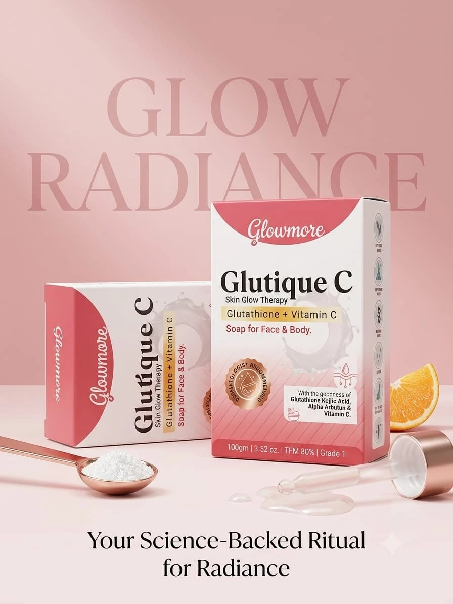 Glowmore Glutique C Skin Glow Therapy Soap with Glutathione + Vitamin C, 100g view 2