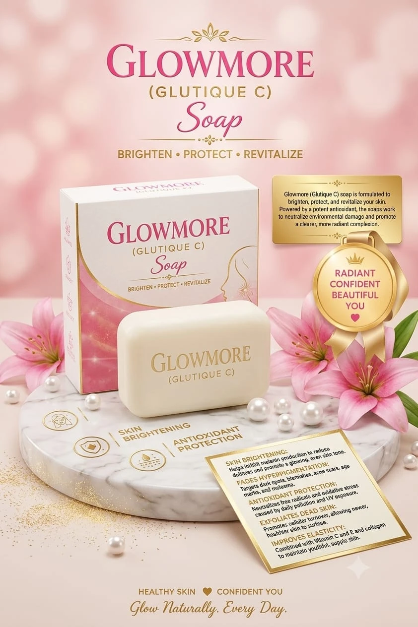Glowmore Glutique C Skin Glow Therapy Soap with Glutathione + Vitamin C, 100g view 3