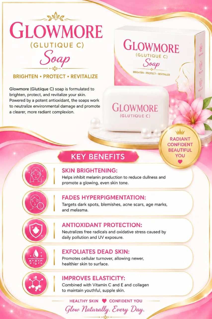 Glowmore Glutique C Skin Glow Therapy Soap with Glutathione + Vitamin C, 100g view 4