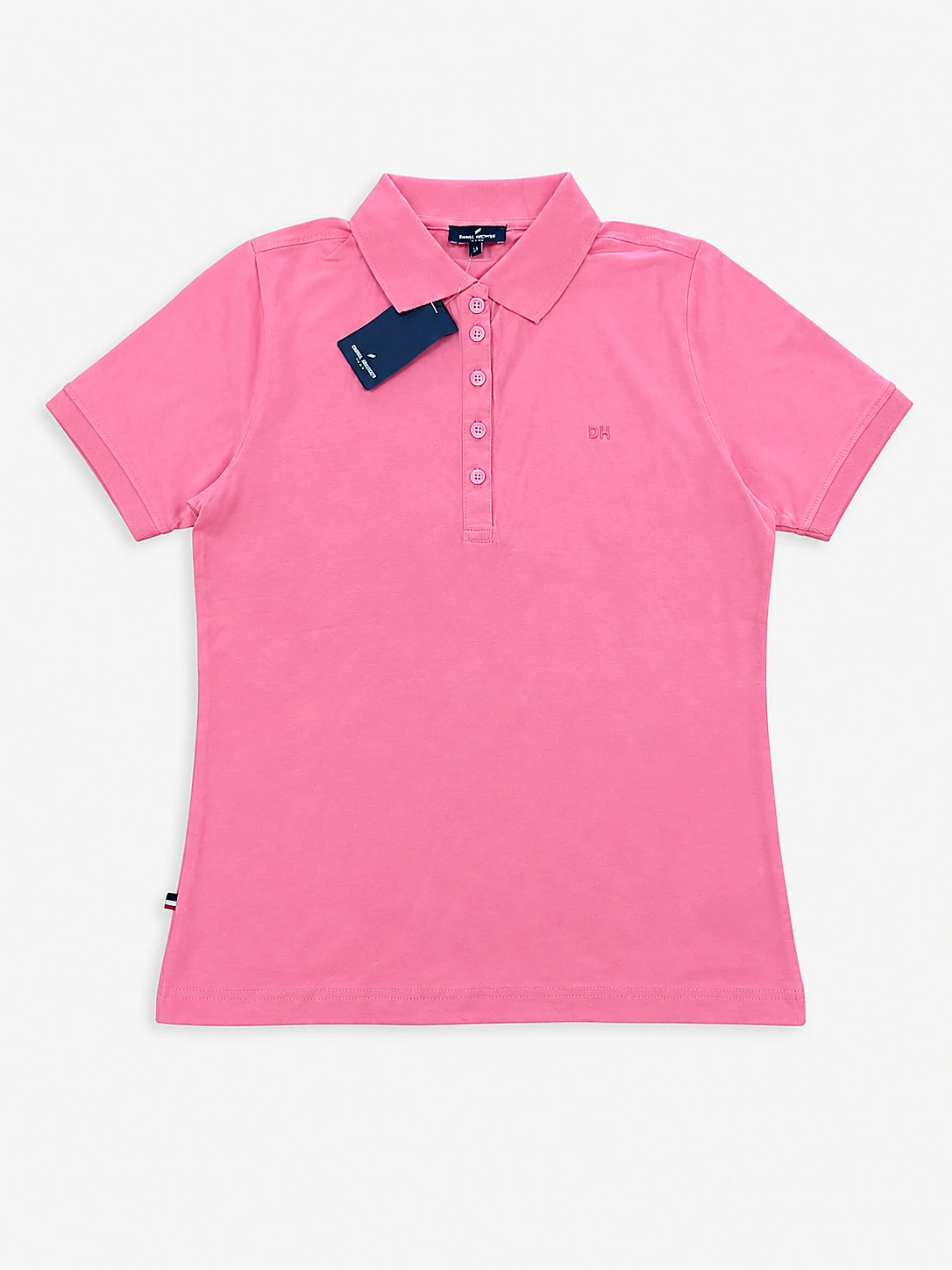 Women’s Pink Solid Polo T-Shirt view 3
