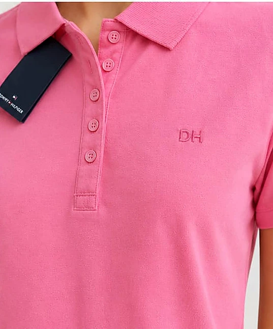 Women’s Pink Solid Polo T-Shirt view 4