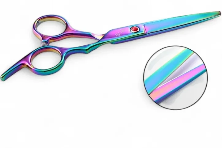 Rainbow Finish Professional Hair Cutting Scissors view 2