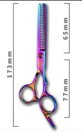 Professional Rainbow Stainless Steel Thinning Hair Scissors view 3
