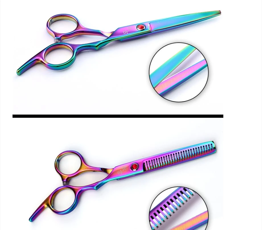 Rainbow Stainless Steel Hair Cutting Scissors Set view 2
