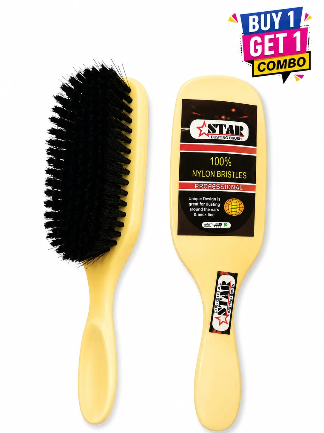 STAR Professional Neck Duster Brush with Nylon Bristles - Buy 1 Get 1 Combo view 2