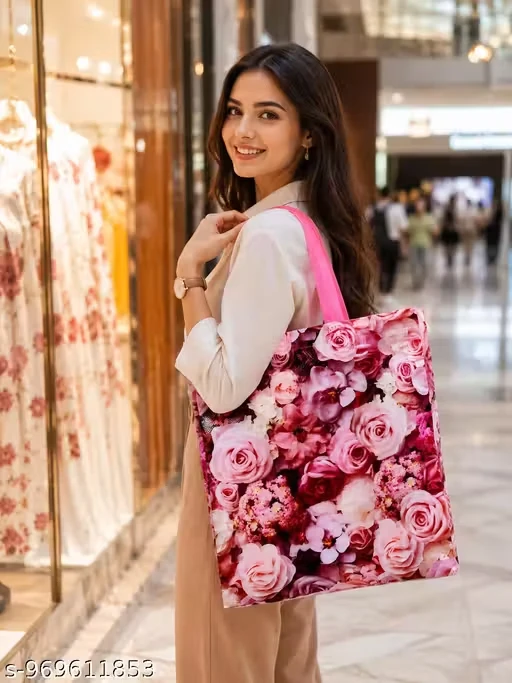 Floral Print Gift Bag with Handles view 2