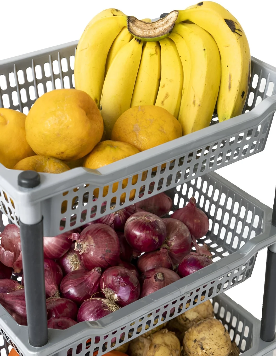 4-Tier Plastic Storage Rack Organizer Basket Shelf view 3
