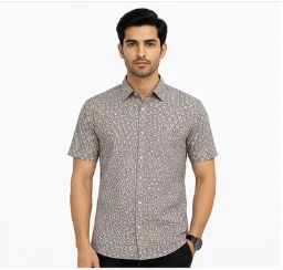Men's  Patterned Short Sleeve Casual Shirt view 3