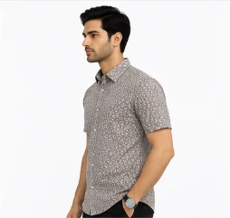 Men's  Patterned Short Sleeve Casual Shirt view 4