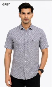 Men's Geometric Print Short Sleeve Casual Shirt view 4
