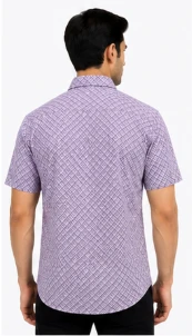 Men's Geometric Print Short Sleeve Casual Shirt view 2